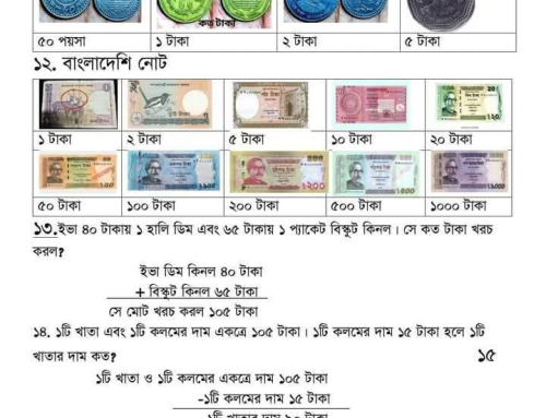 দ্বিতীয় শ্রেণির বাংলা, গণিত, ইংরেজি