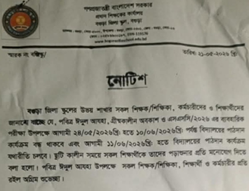 স্কুল খোলার নোটিস